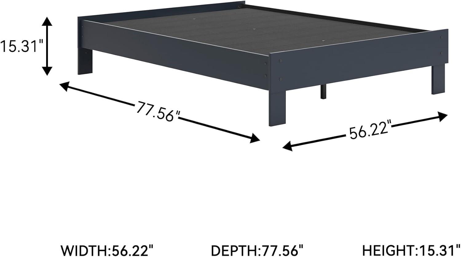 imageSignature Design by Ashley Socalle Casual Twin Platform Bed with Metal Slats No Box Spring Needed BlackBlue