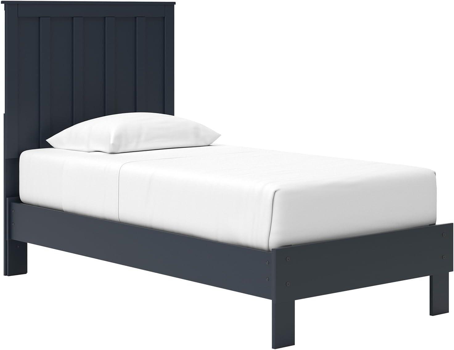 imageSignature Design by Ashley Socalle Casual Twin Platform Bed with Metal Slats No Box Spring Needed BlackBlue