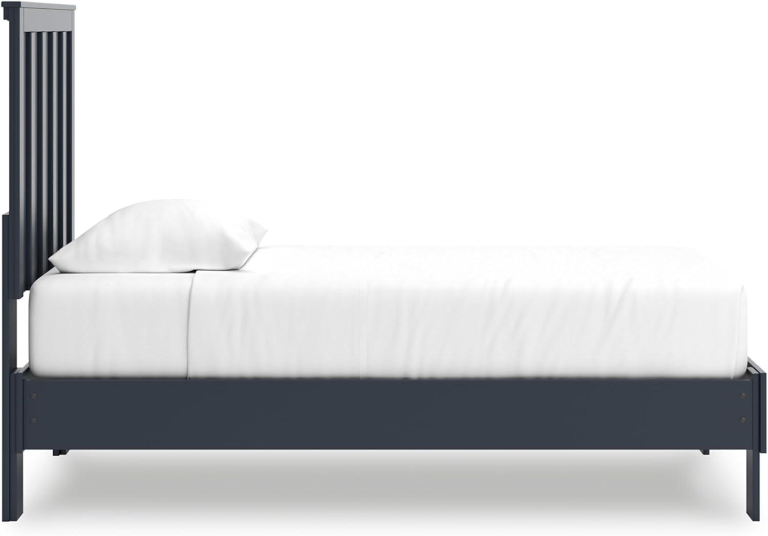 imageSignature Design by Ashley Socalle Casual Twin Platform Bed with Metal Slats No Box Spring Needed BlackBlue