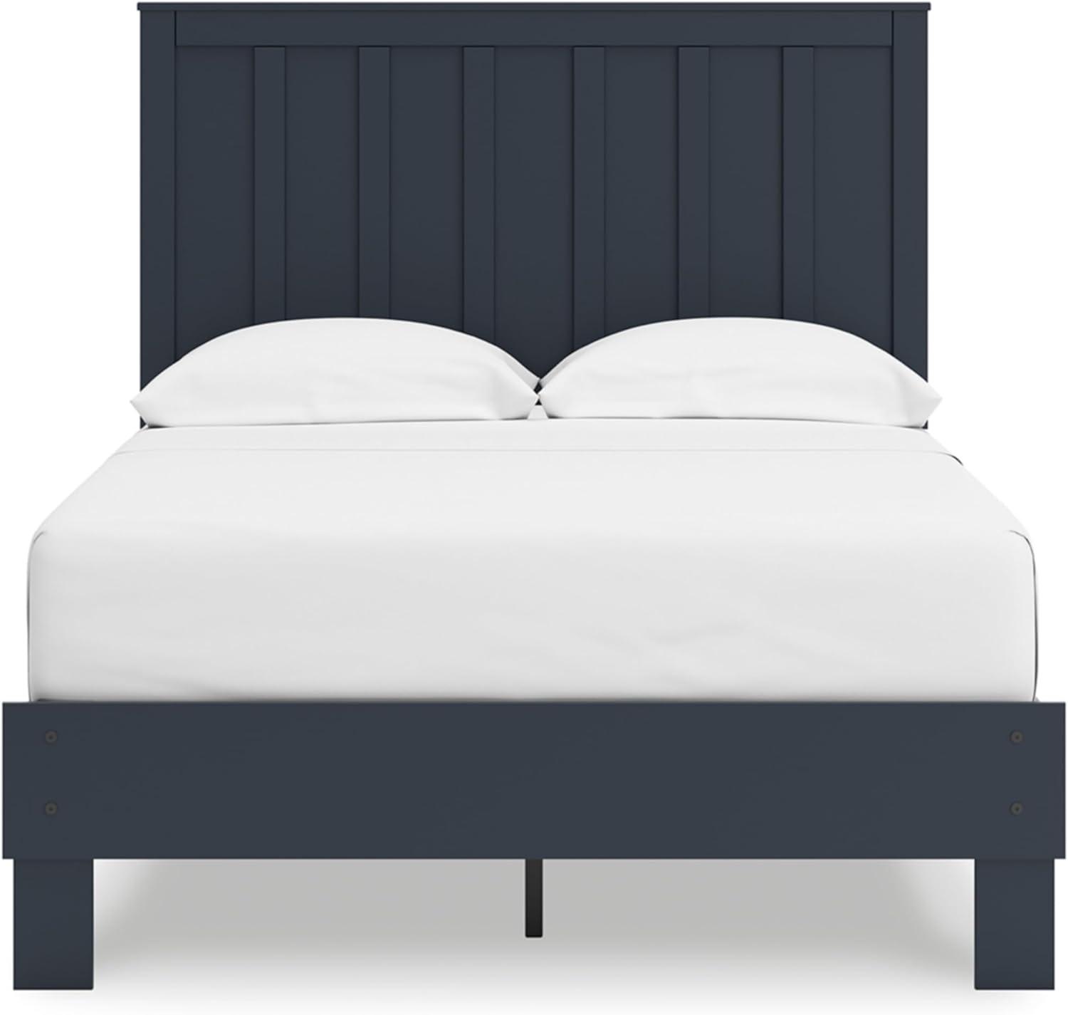imageSignature Design by Ashley Socalle Casual Twin Platform Bed with Metal Slats No Box Spring Needed BlackBlue