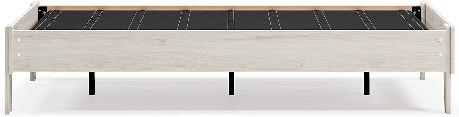 imageSignature Design by Ashley Socalle Casual Twin Platform Bed with Metal Slats No Box Spring Needed BlackNatural Beige