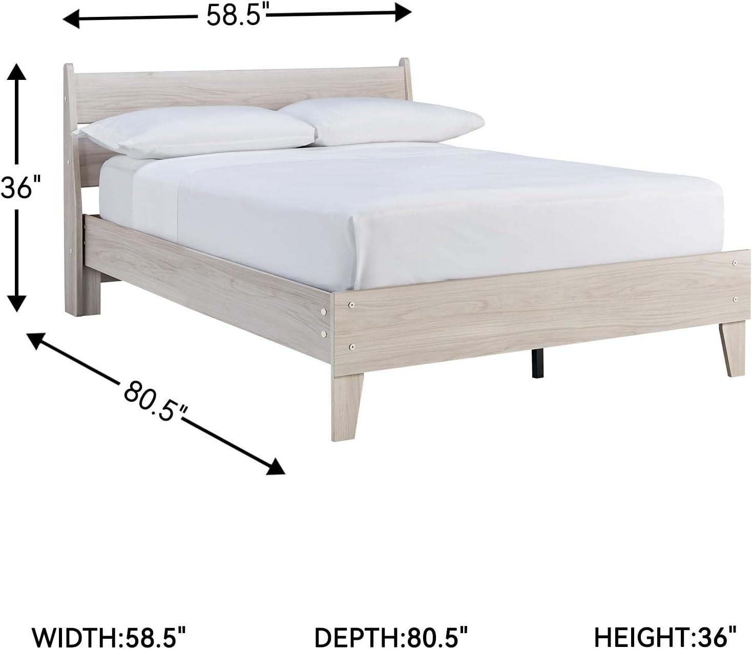 imageSignature Design by Ashley Socalle Casual Twin Platform Bed with Metal Slats No Box Spring Needed BlackNatural Beige
