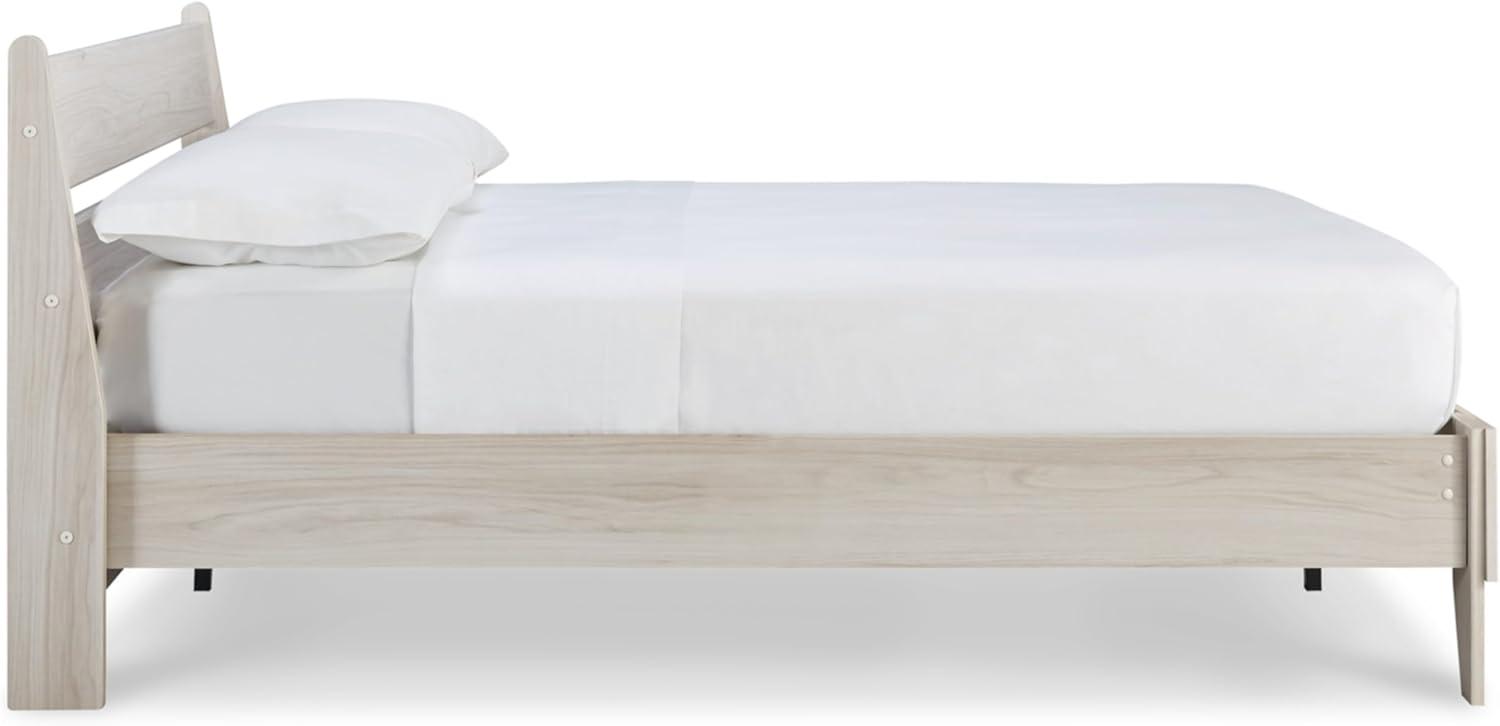 imageSignature Design by Ashley Socalle Casual Twin Platform Bed with Metal Slats No Box Spring Needed BlackNatural Beige