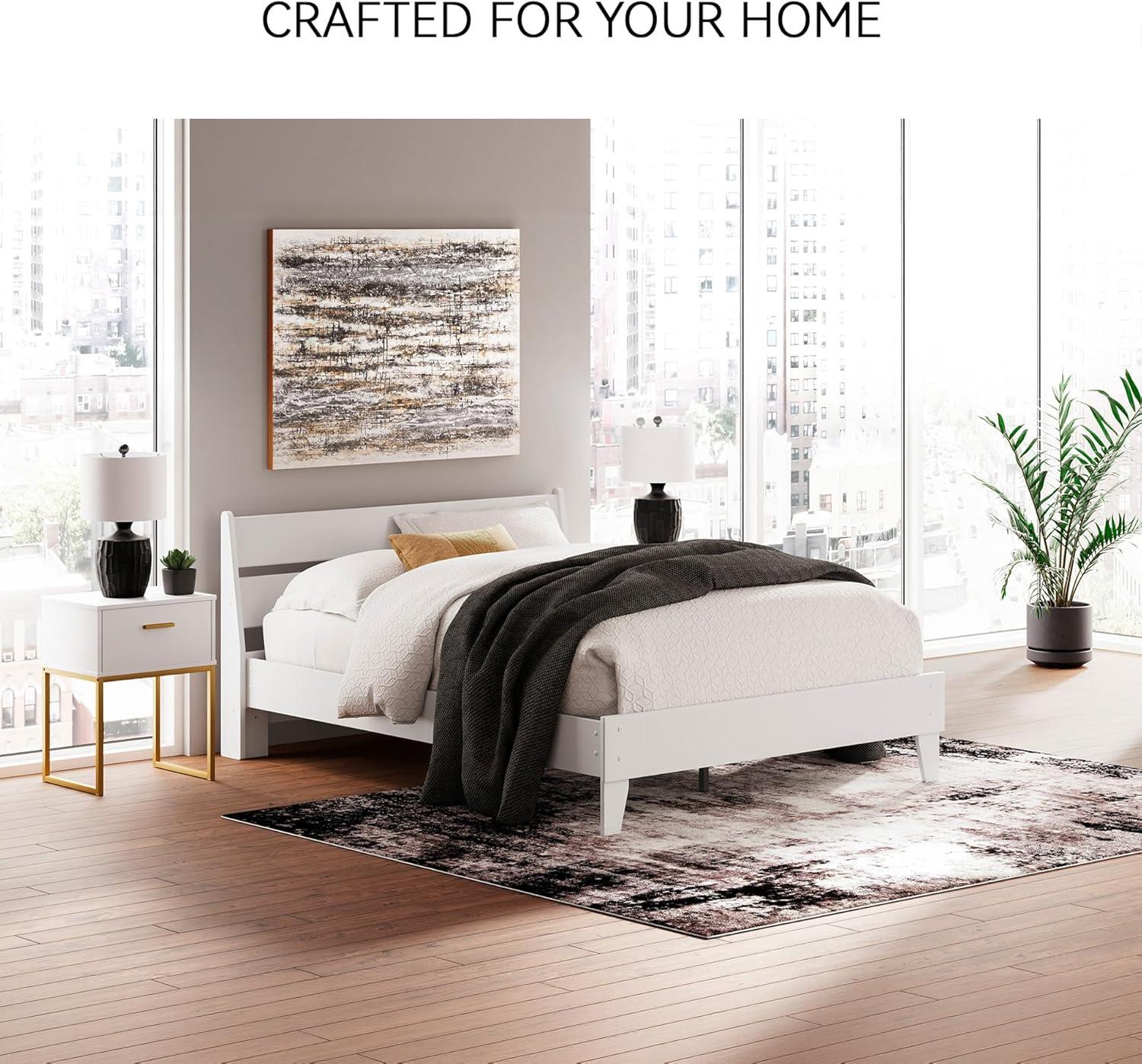 imageSignature Design by Ashley Socalle Casual Twin Platform Bed with Metal Slats No Box Spring Needed BlackWhite