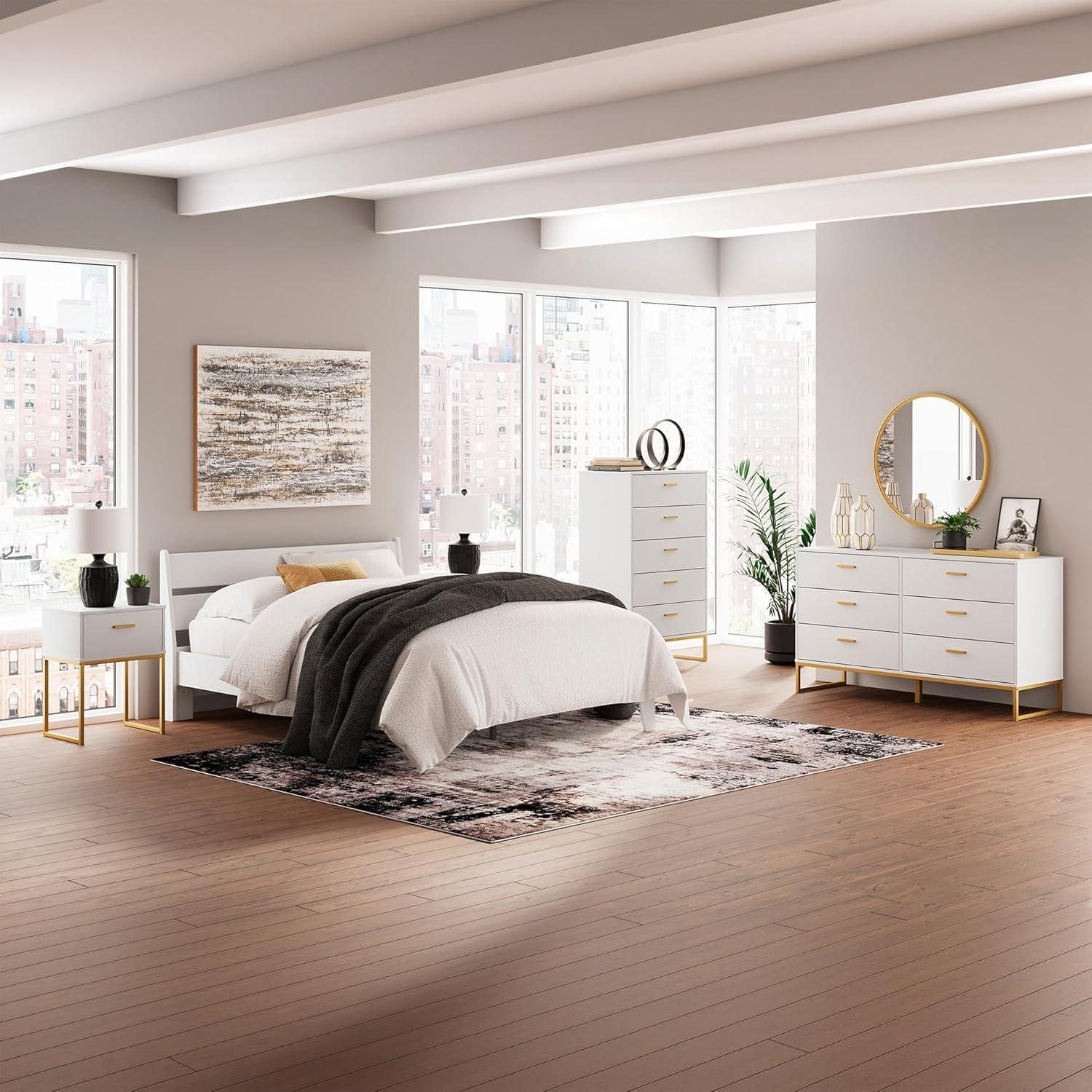 imageSignature Design by Ashley Socalle Casual Twin Platform Bed with Metal Slats No Box Spring Needed BlackWhite