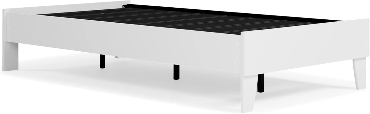 imageSignature Design by Ashley Socalle Casual Twin Platform Bed with Metal Slats No Box Spring Needed BlackWhite