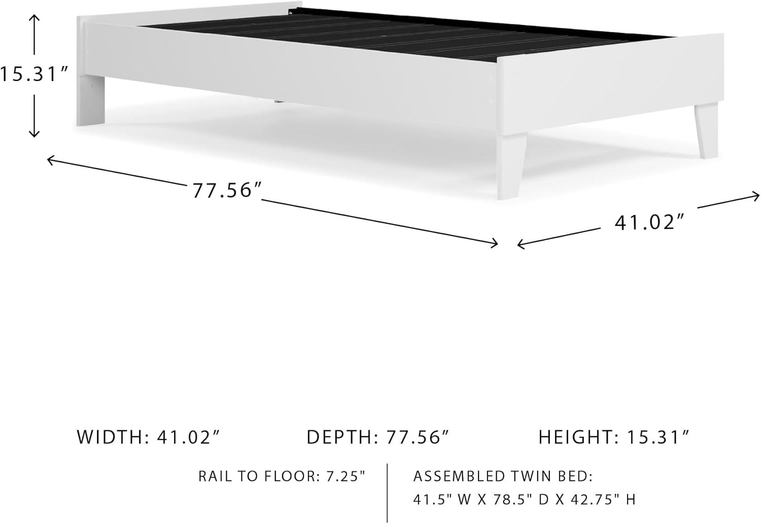 imageSignature Design by Ashley Socalle Casual Twin Platform Bed with Metal Slats No Box Spring Needed BlackWhite