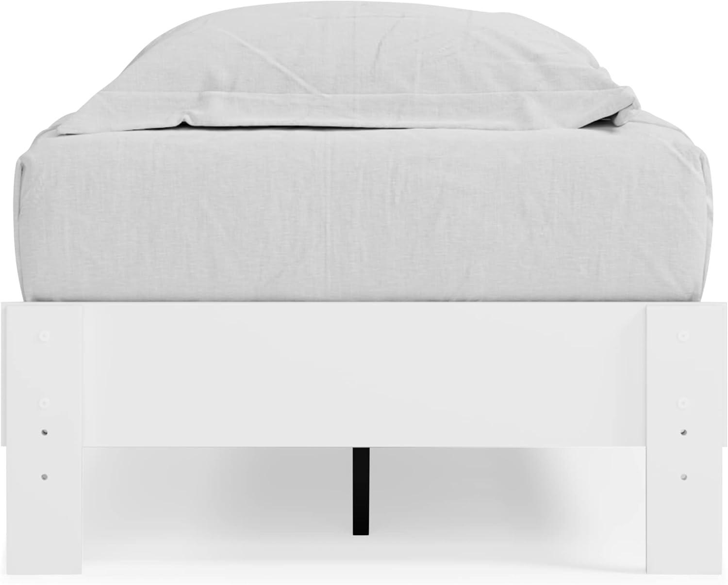 imageSignature Design by Ashley Socalle Casual Twin Platform Bed with Metal Slats No Box Spring Needed BlackWhite