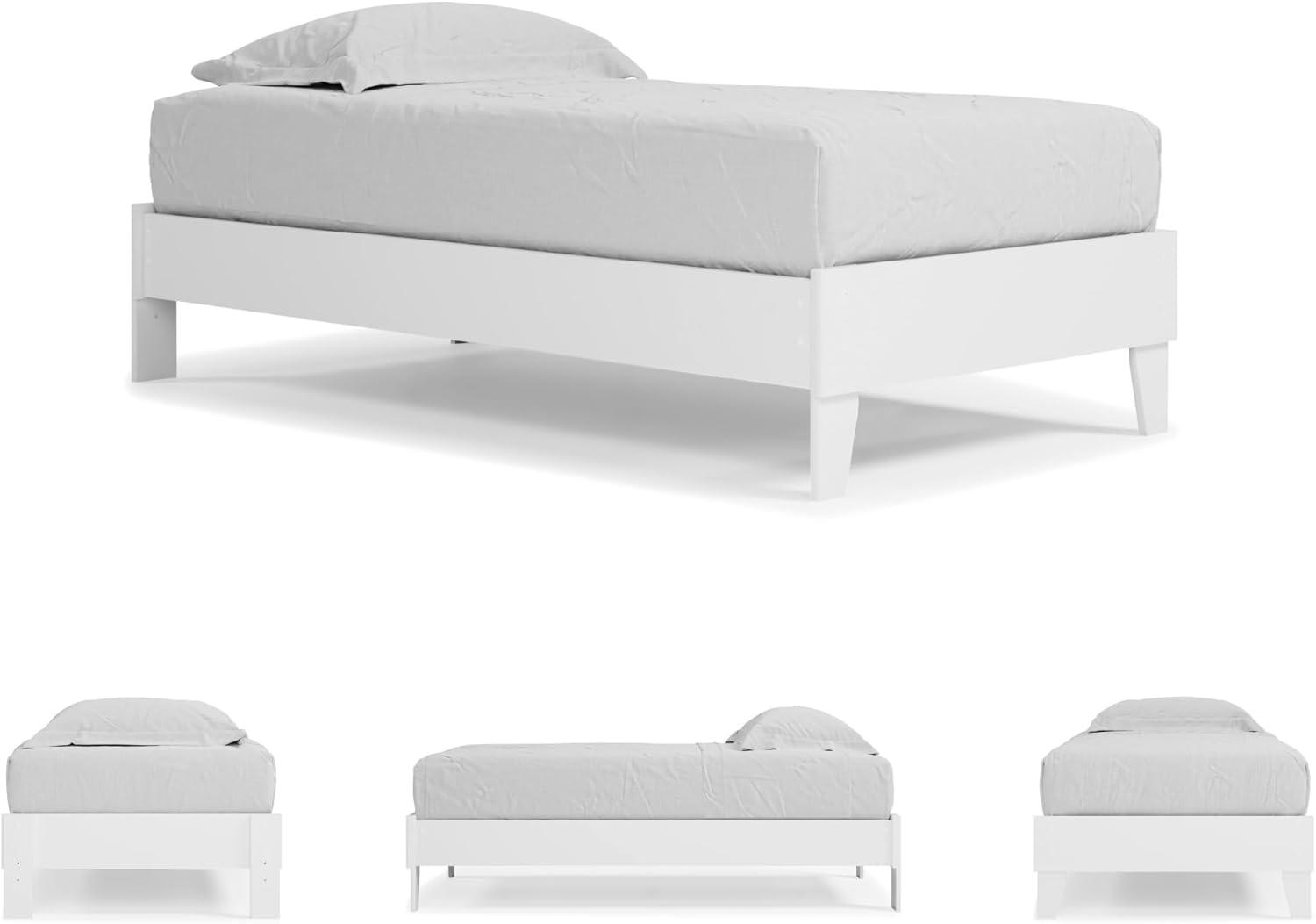 imageSignature Design by Ashley Socalle Casual Twin Platform Bed with Metal Slats No Box Spring Needed BlackWhite