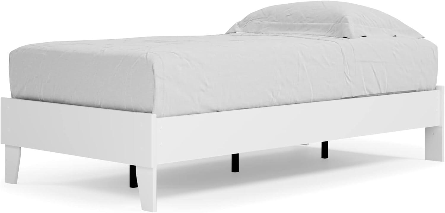 imageSignature Design by Ashley Socalle Casual Twin Platform Bed with Metal Slats No Box Spring Needed BlackWhite