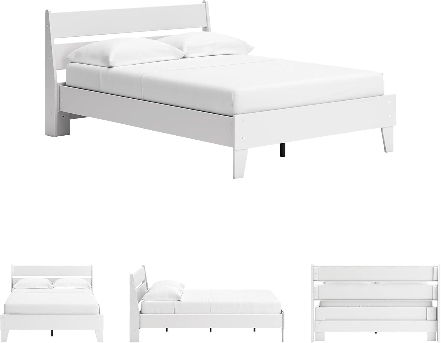 imageSignature Design by Ashley Socalle Casual Twin Platform Bed with Metal Slats No Box Spring Needed BlackWhite