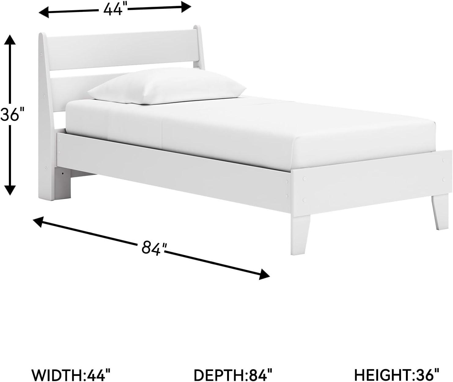 imageSignature Design by Ashley Socalle Casual Twin Platform Bed with Metal Slats No Box Spring Needed BlackWhite