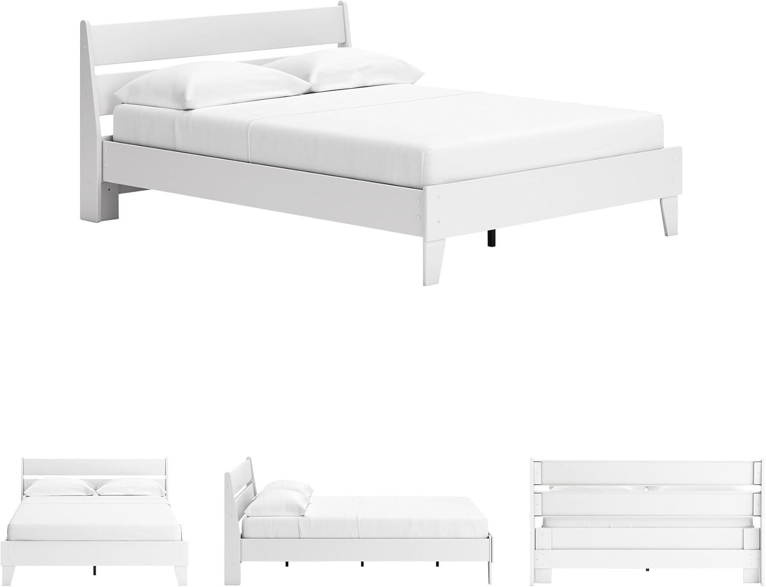 imageSignature Design by Ashley Socalle Casual Twin Platform Bed with Metal Slats No Box Spring Needed BlackWhite