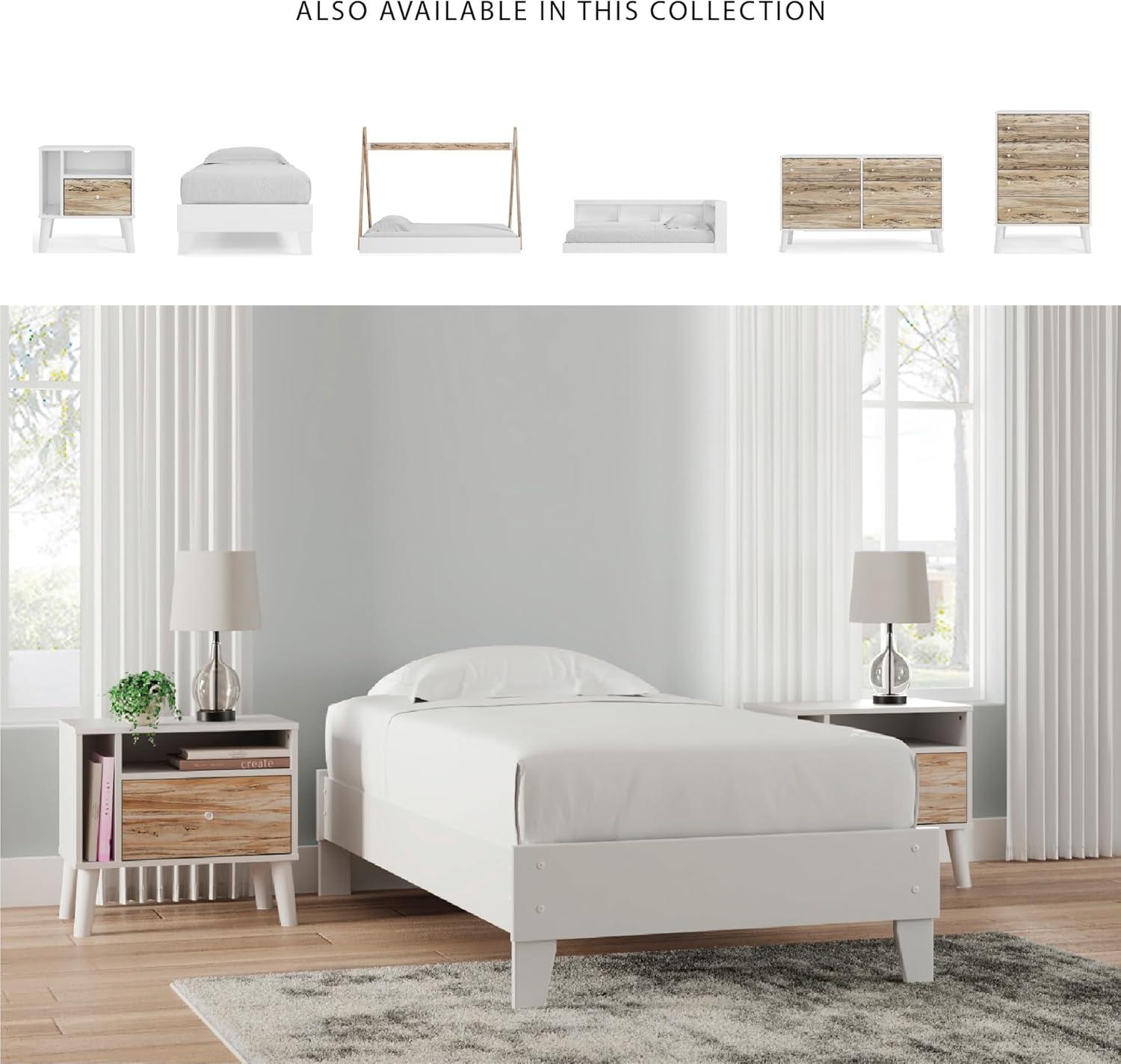 imageSignature Design by Ashley Socalle Casual Twin Platform Bed with Metal Slats No Box Spring Needed BlackWhite