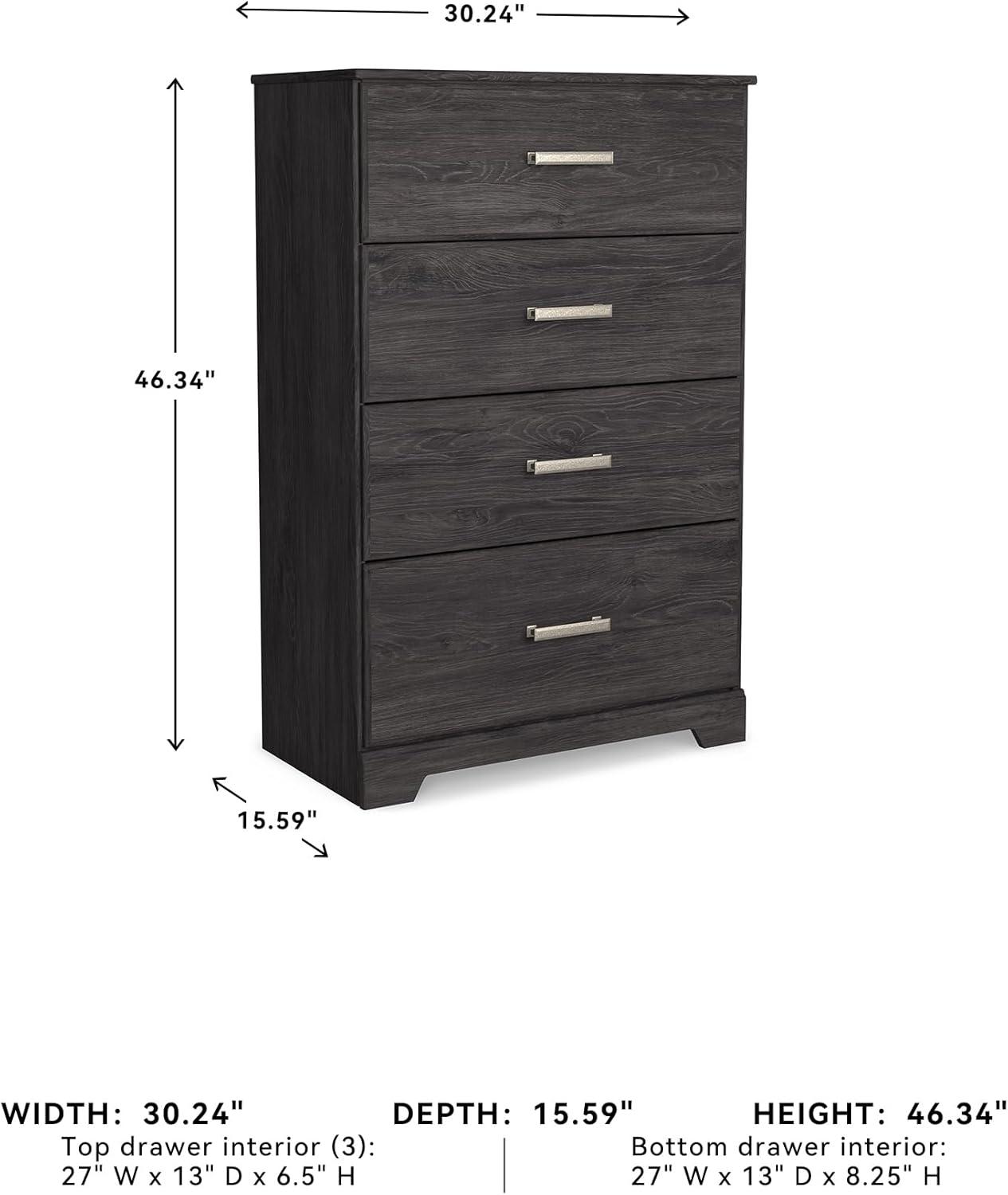 imageSignature Design by Ashley Stelsie Modern Scandinavian 6 Drawer Dresser WhitewashBlack