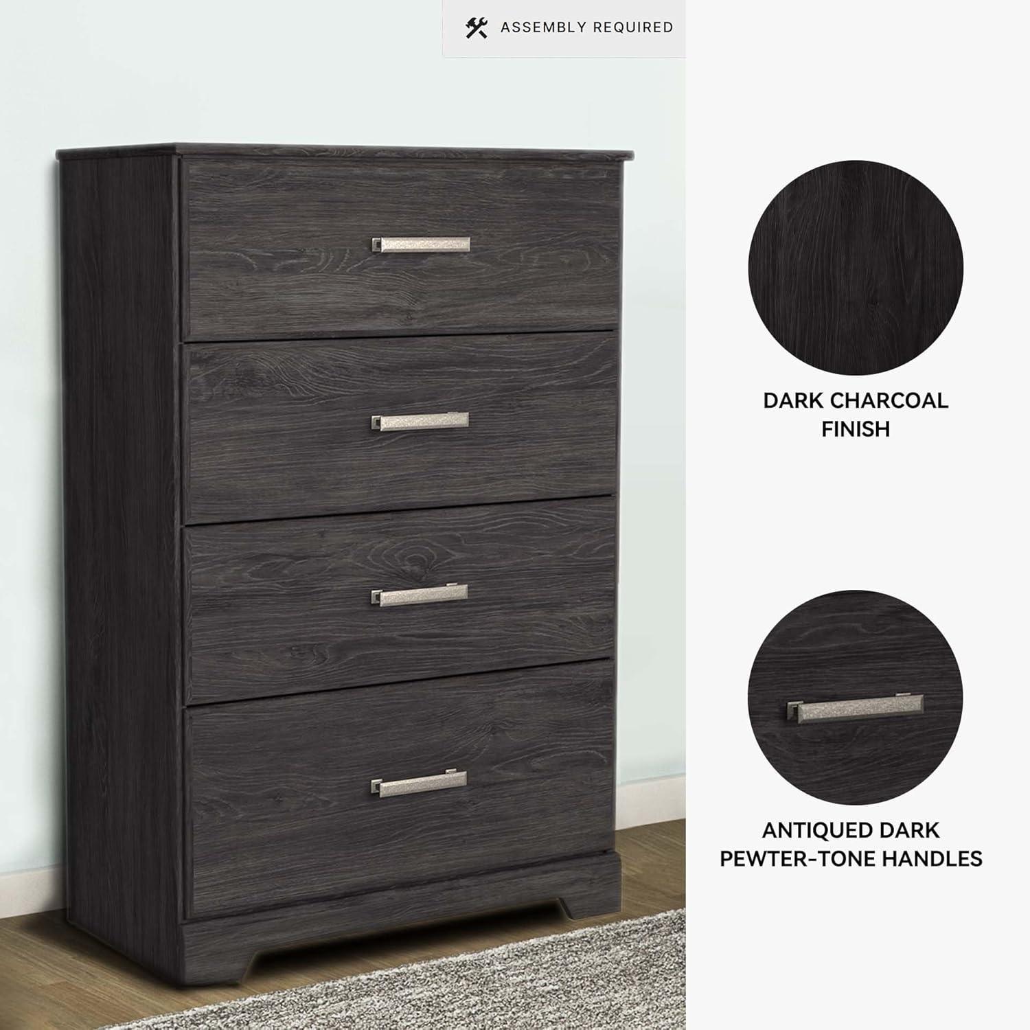 imageSignature Design by Ashley Stelsie Modern Scandinavian 6 Drawer Dresser WhitewashBlack