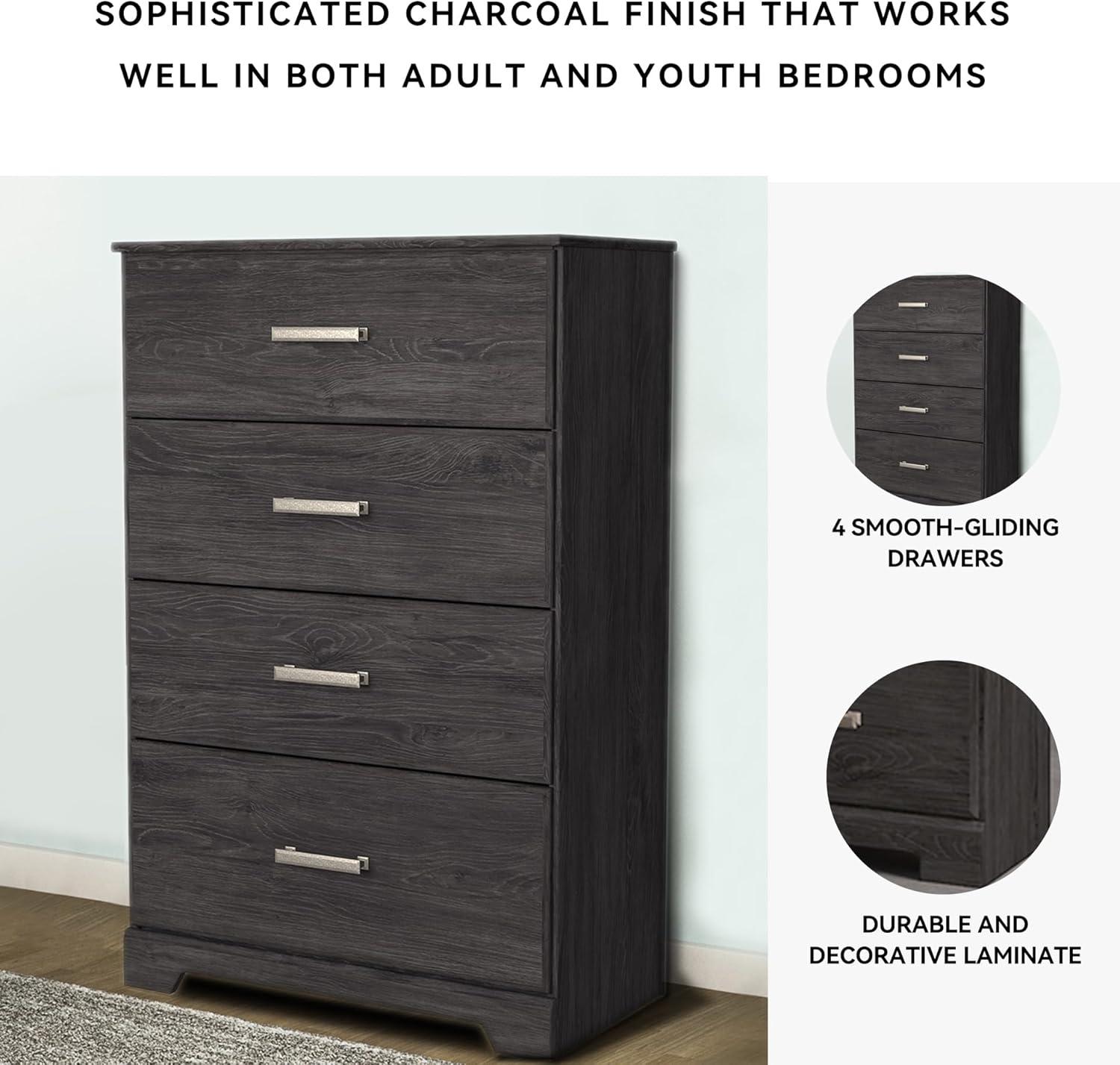 imageSignature Design by Ashley Stelsie Modern Scandinavian 6 Drawer Dresser WhitewashBlack