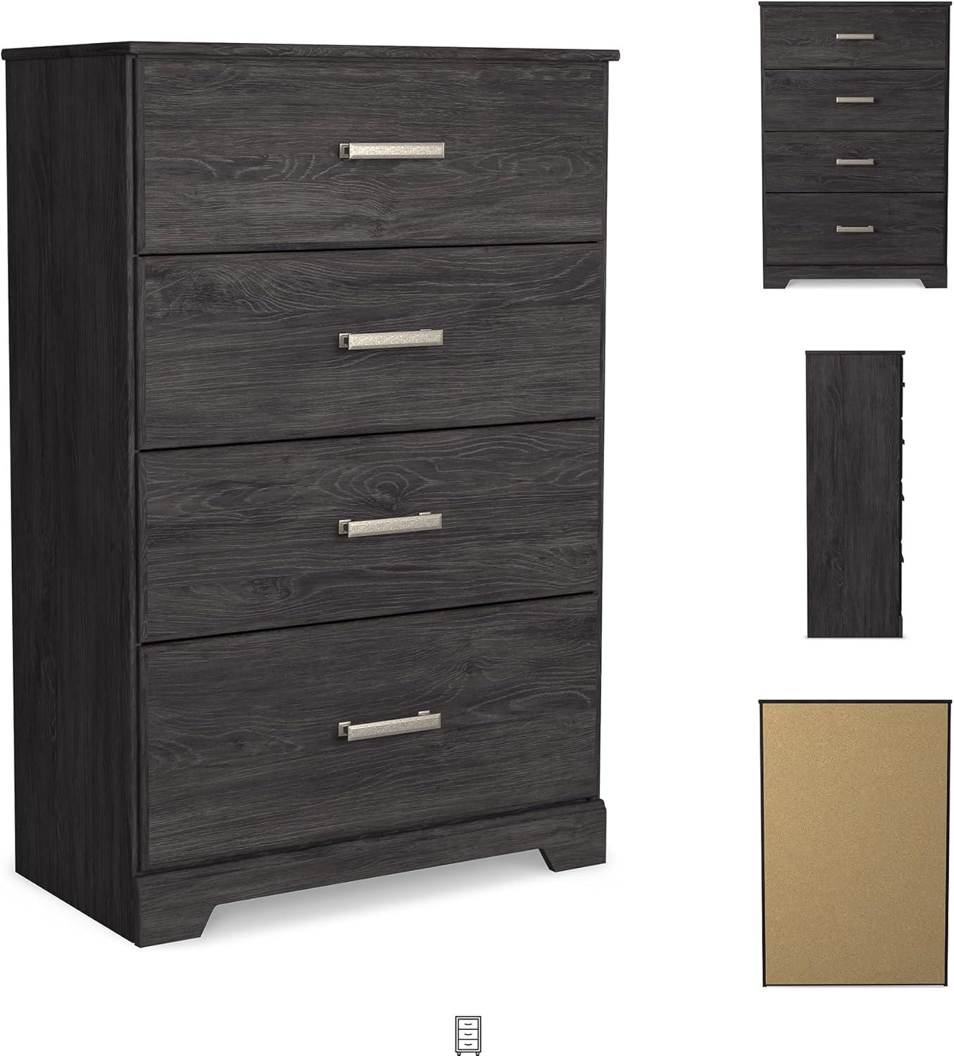 imageSignature Design by Ashley Stelsie Modern Scandinavian 6 Drawer Dresser WhitewashBlack