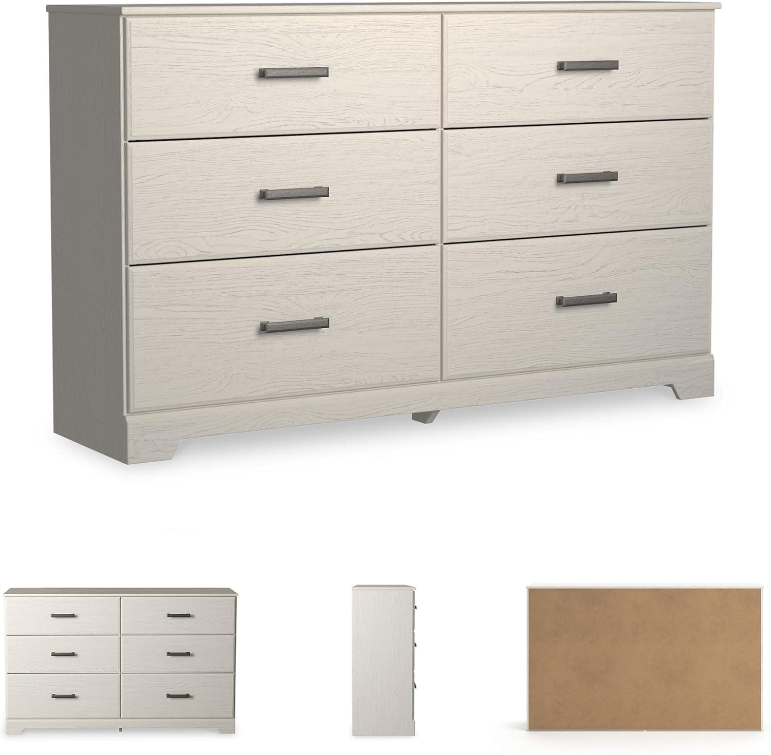 imageSignature Design by Ashley Stelsie Modern Scandinavian 6 Drawer Dresser WhitewashWhite