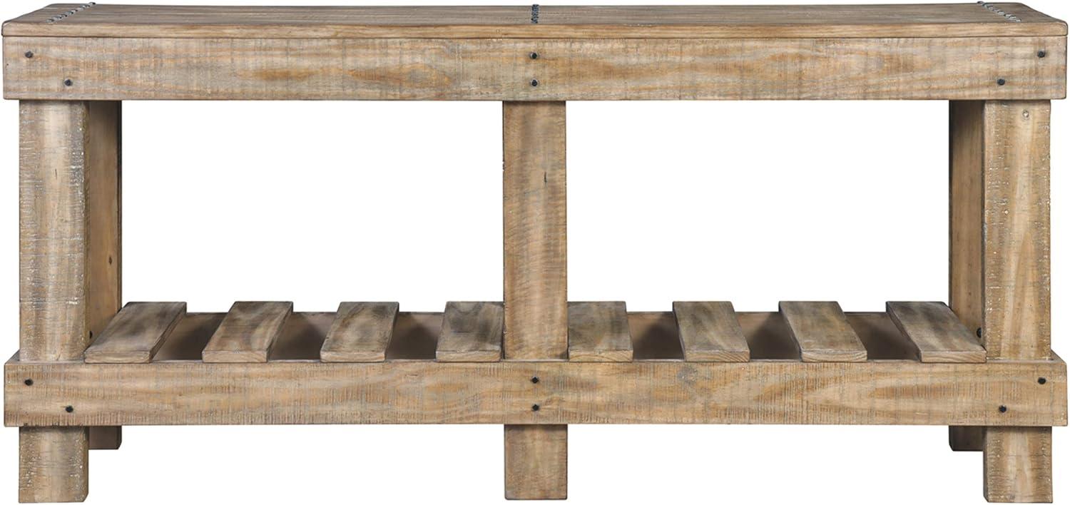 imageSignature Design by Ashley Susandeer Rustic Farmhouse Console Sofa Table BrownSusandeer