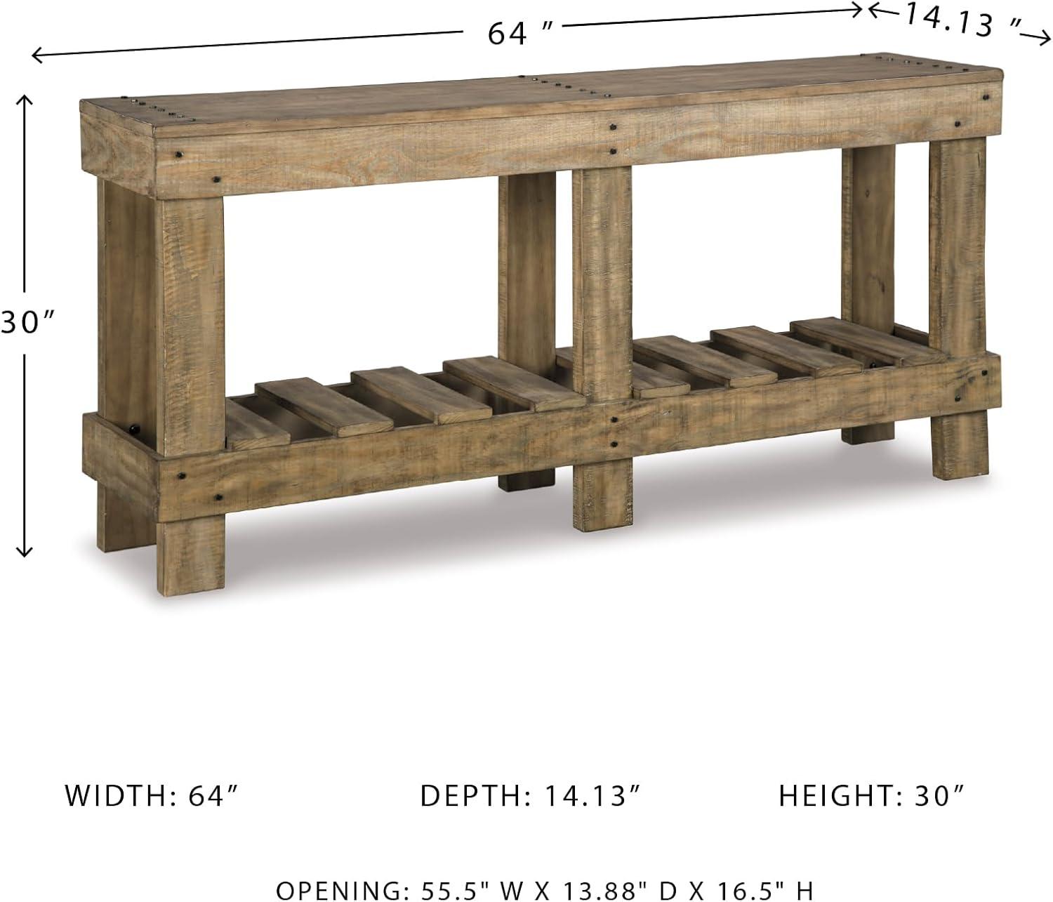 imageSignature Design by Ashley Susandeer Rustic Farmhouse Console Sofa Table BrownSusandeer