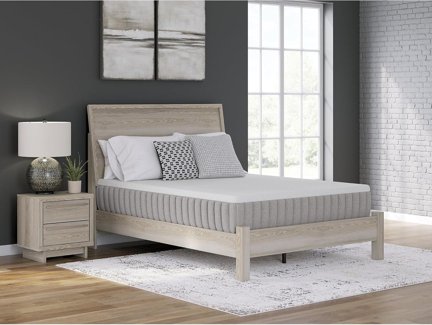 imageSignature Design by Ashley Terra Sleep Hybrid 12 Inch Latex Foam Medium Breathable Mattress with Pressure Relief Queen