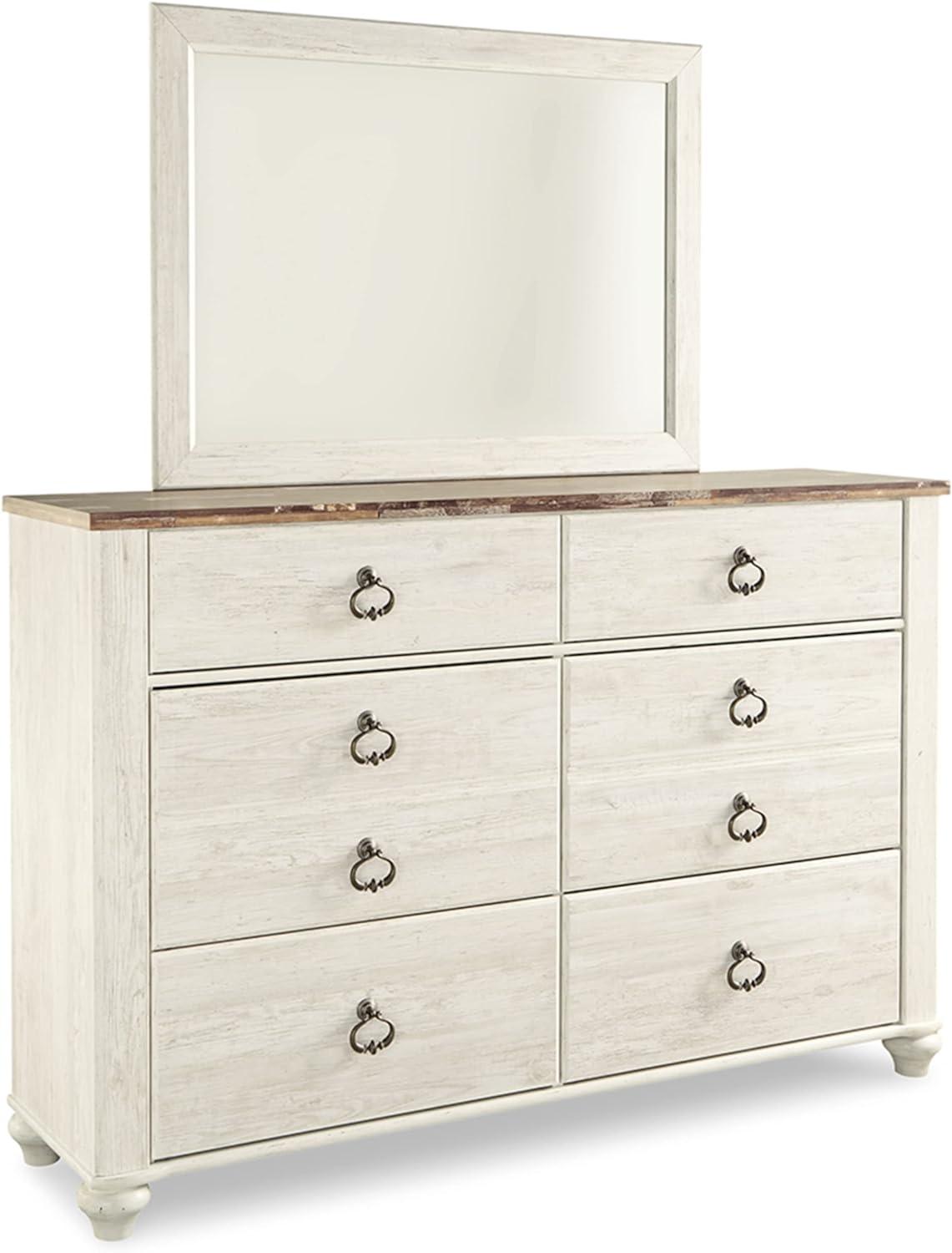 imageSignature Design by Ashley Willowton Coastal Cottage 6 Drawer Dresser with Faux Plank Top WhitewashWhitewash