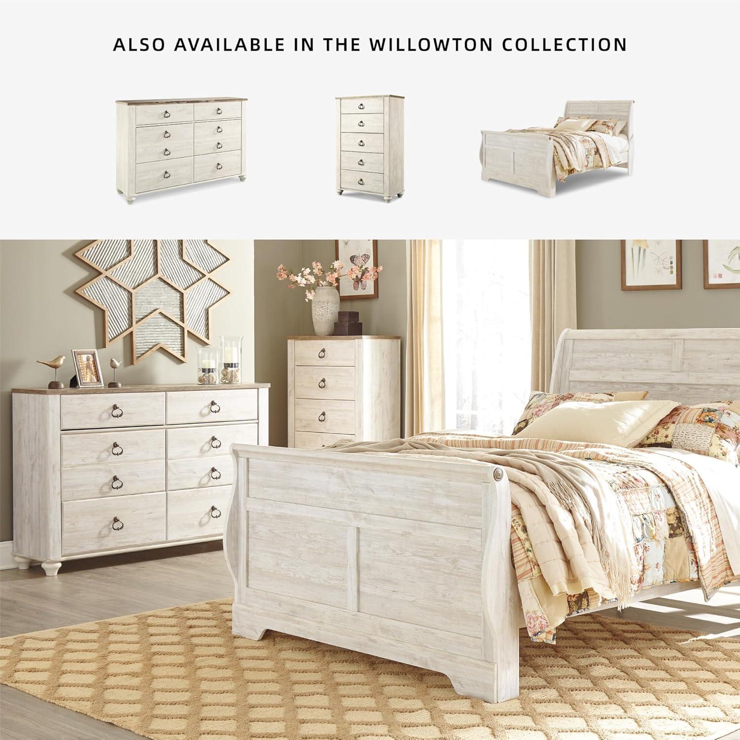 imageSignature Design by Ashley Willowton Coastal Cottage 6 Drawer Dresser with Faux Plank Top WhitewashWhitewash