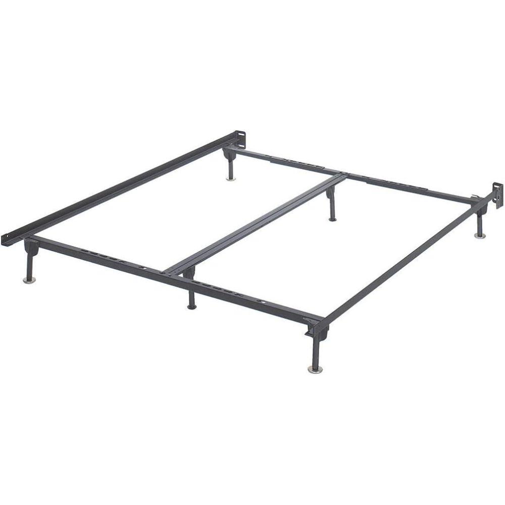 imageSignature Design by Ashley Adjustable Metal Bolt on Bed Base Frame with Protective Floor Glides KingCalifornia BlackAdjustable QueenKingCal King