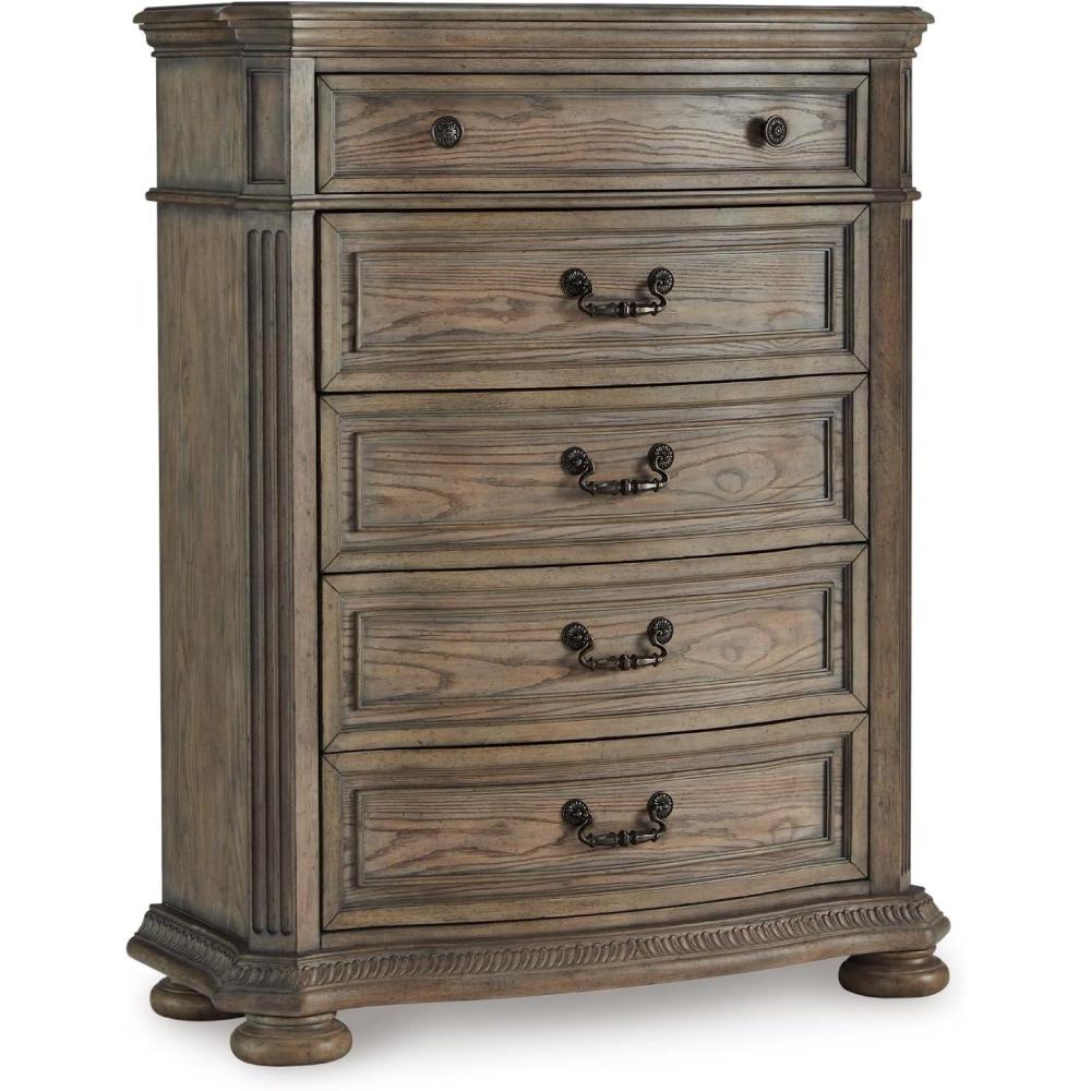 imageSignature Design by Ashley Ardenfield Classic 3Drawer Nightstand with USB Ports Light Brown20D x 42W x 545H 5 Drawers