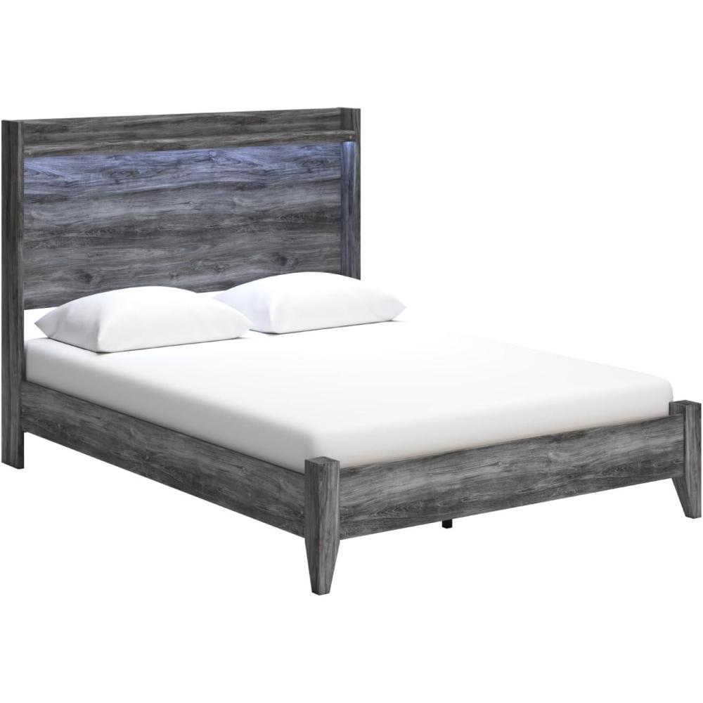 imageSignature Design by Ashley Baystorm Casual Queen Panel Bed with LED Lights Foundation or Box Spring Needed Gray