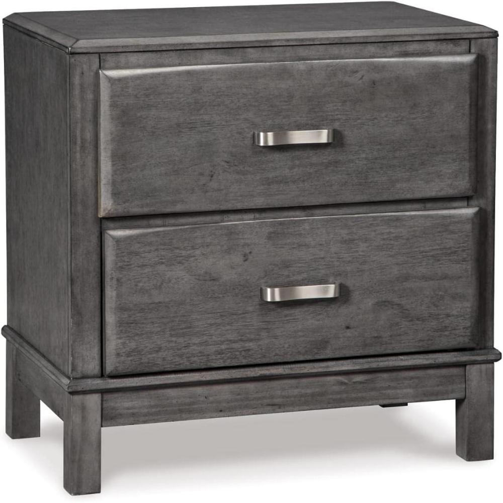 imageSignature Design by Ashley Caitbrook Contemporary 2 Drawer Nightstand with Dovetail Construction 26quot Tall Weathered Gray