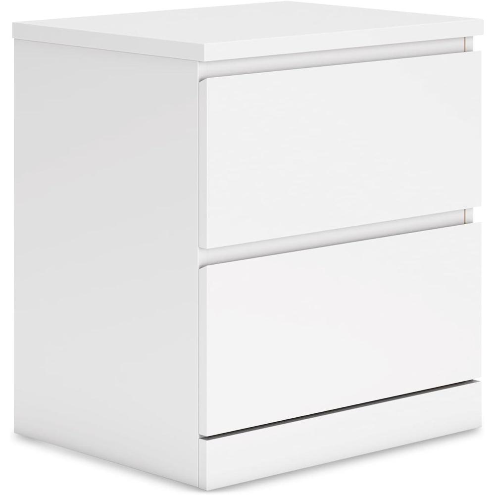 imageSignature Design by Ashley Onita Contemporary 2 Drawer Nightstand 2175quot Tall WhiteWhite