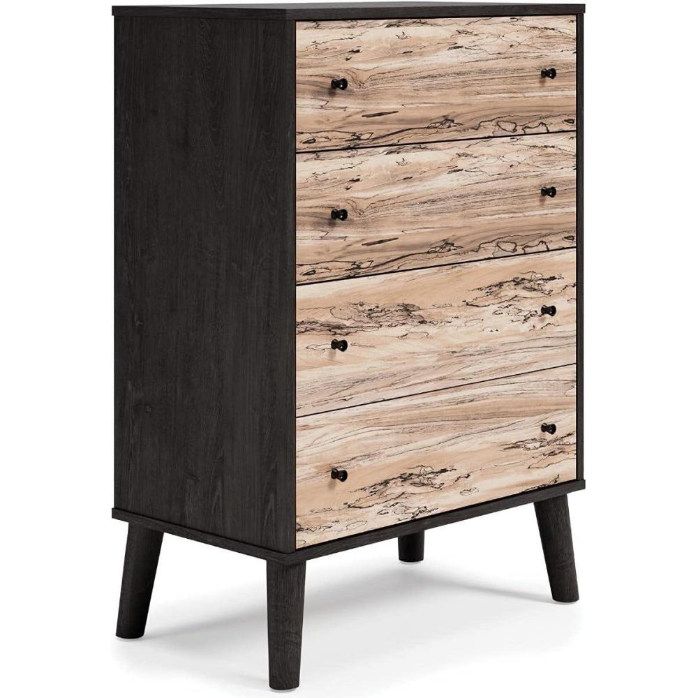 imageSignature Design by Ashley Piperton 5 Drawer Chest Black ampamp Light BrownNaturalBlack