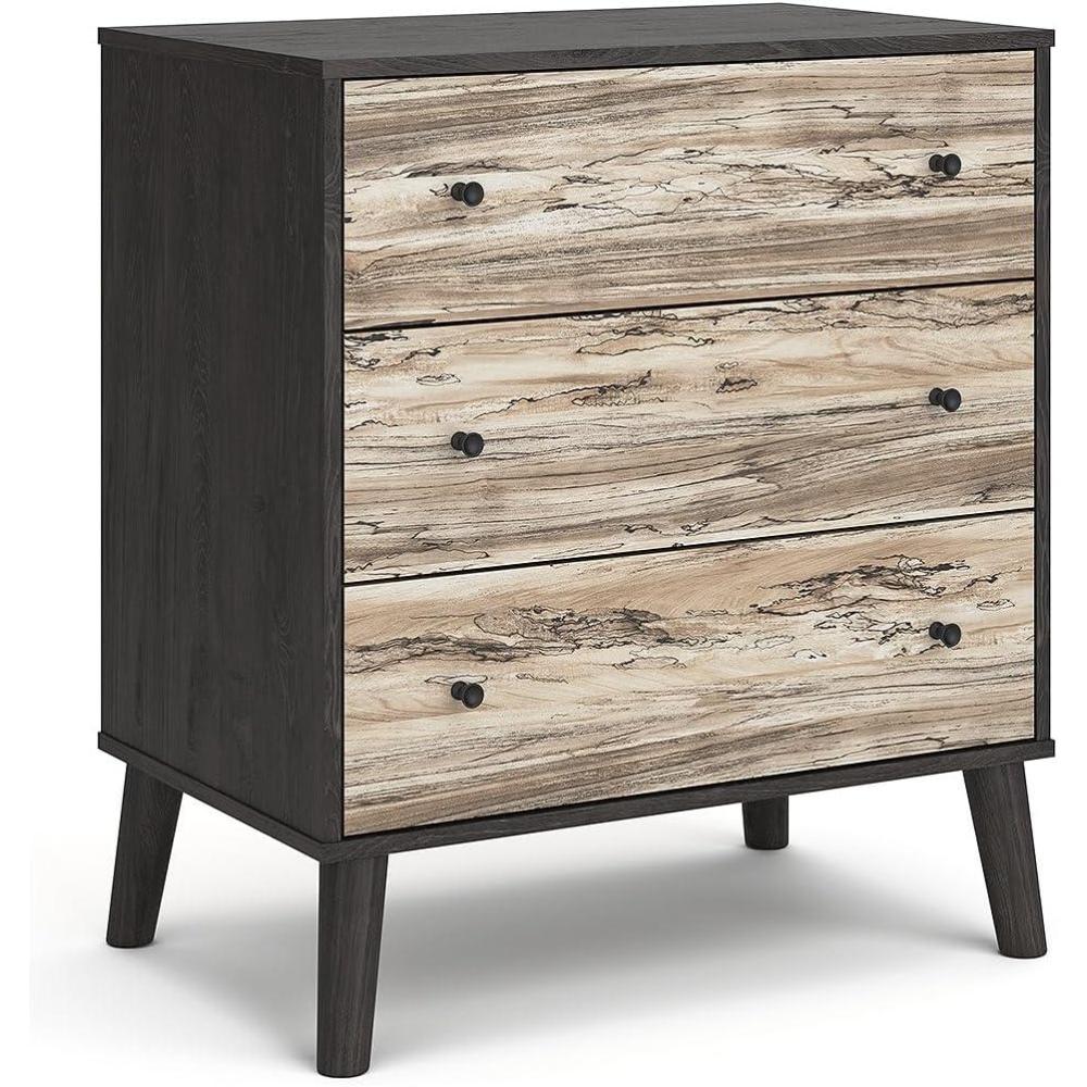 imageSignature Design by Ashley Piperton 5 Drawer Chest Black ampamp Light BrownNaturalBrown