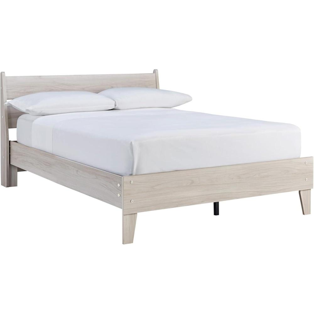 imageSignature Design by Ashley Socalle Casual Twin Platform Bed with Metal Slats No Box Spring Needed BlackNatural Beige