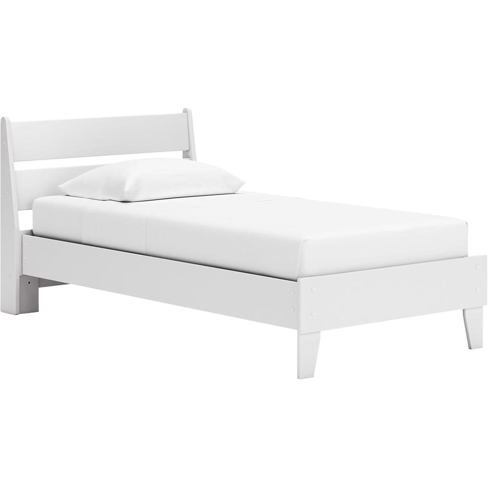 imageSignature Design by Ashley Socalle Casual Twin Platform Bed with Metal Slats No Box Spring Needed BlackWhite