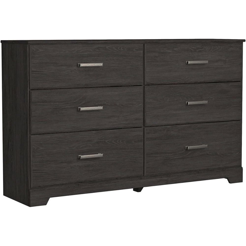 imageSignature Design by Ashley Stelsie Modern Scandinavian 6 Drawer Dresser WhitewashBlack
