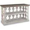 imageSignature Design by Ashley Havalance Farmhouse Console Sofa Table Fixed Shelf Pine Wood 455quot W x 1725quot D x 2788quot H Distressed Finish Gray ampamp White