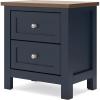 imageSignature Design by Ashley Landocken Vintage 2 Drawer Nightstand for Bedrooom Blue ampamp Light Brown