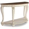 imageSignature Design by Ashley Realyn French Country SemiCircle Console Table White ampamp BrownWhitewash