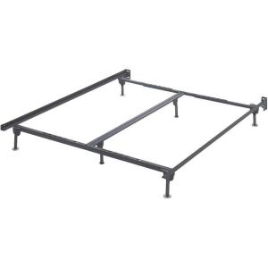 Signature Design by Ashley Adjustable Metal Bolt on Bed Base Frame with Protective Floor Glides, King/California, Black(Adjustable – Queen/King/Cal King)
