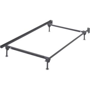 Signature Design by Ashley Adjustable Metal Bolt on Bed Base Frame with Protective Floor Glides, King/California, Black(Adjustable – Twin/Full)