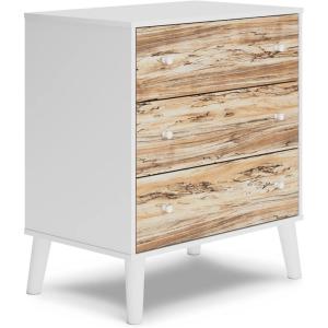 Signature Design by Ashley Piperton 5 Drawer Chest, Black & Light Brown(White/Natural)