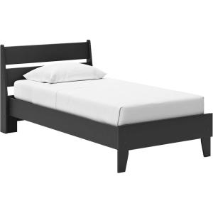 Signature Design by Ashley Socalle Casual Twin Platform Bed with Metal Slats, No Box Spring Needed, Black(Black)