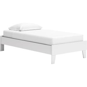 Signature Design by Ashley Socalle Casual Twin Platform Bed with Metal Slats, No Box Spring Needed, Black(Old White)