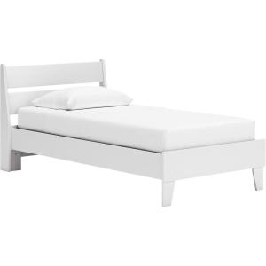 Signature Design by Ashley Socalle Casual Twin Platform Bed with Metal Slats, No Box Spring Needed, Black(White)