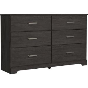 Signature Design by Ashley Stelsie Modern Scandinavian 6 Drawer Dresser, Whitewash(Black)
