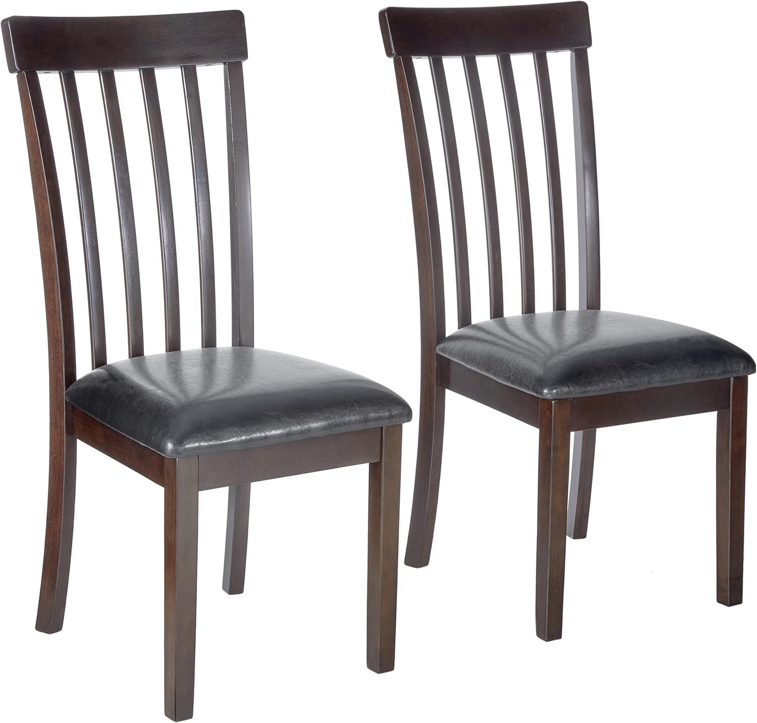 imageSignature Design Dining Room Chair and Table Set Set of 2 Rectangular Table Dark Brown