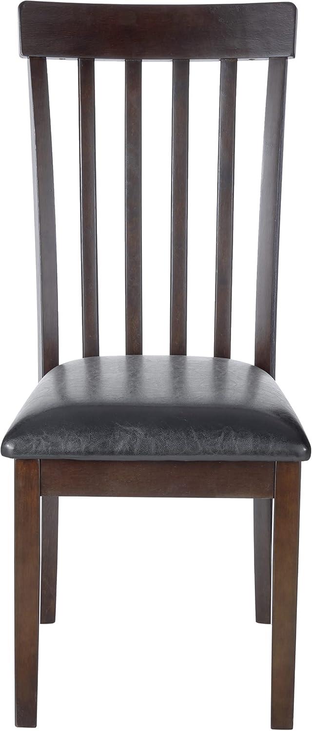 imageSignature Design Dining Room Chair and Table Set Set of 2 Rectangular Table Dark Brown